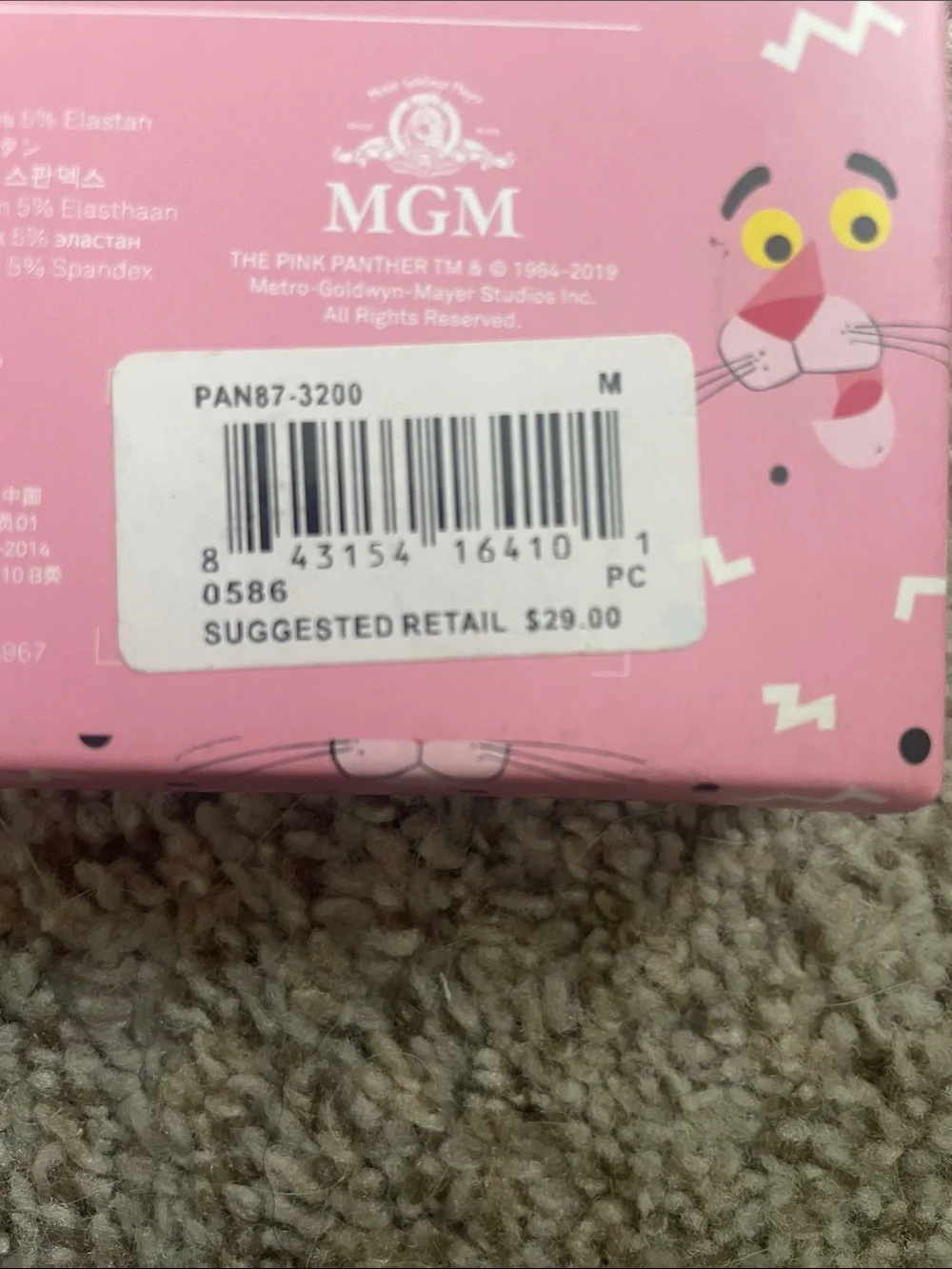 Happy Socks Pink Panther Men's Trunk - Pink with Yellow Waistband